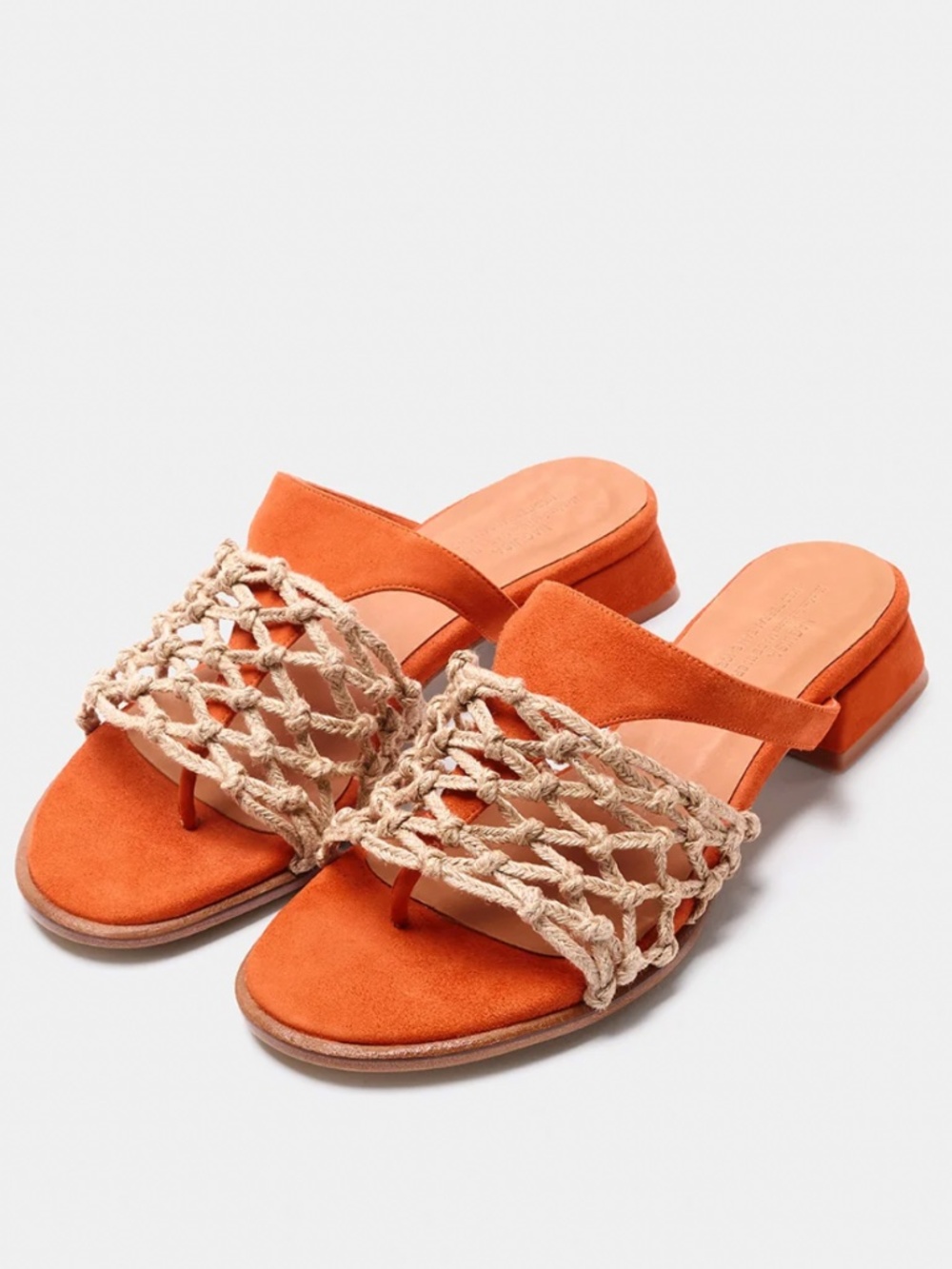 Orange suede sandals size 7 (new)